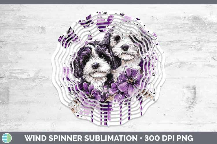 GorgeousDogs 04 Purple Drips Wind Spinner design.