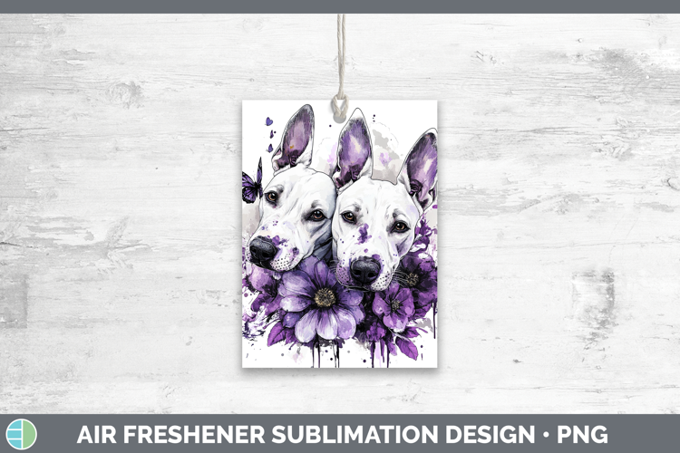 Dogs 04 Purple Drips Bull Terrier Air Freshener Sublimation