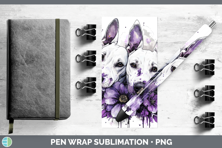 Dogs 04 Purple Drips Bull Terrier Pen Wrap Sublimation Pen D