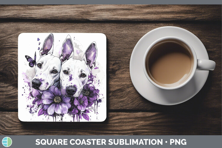 GorgeousDogs 04 Purple Drips Square Coaster design.