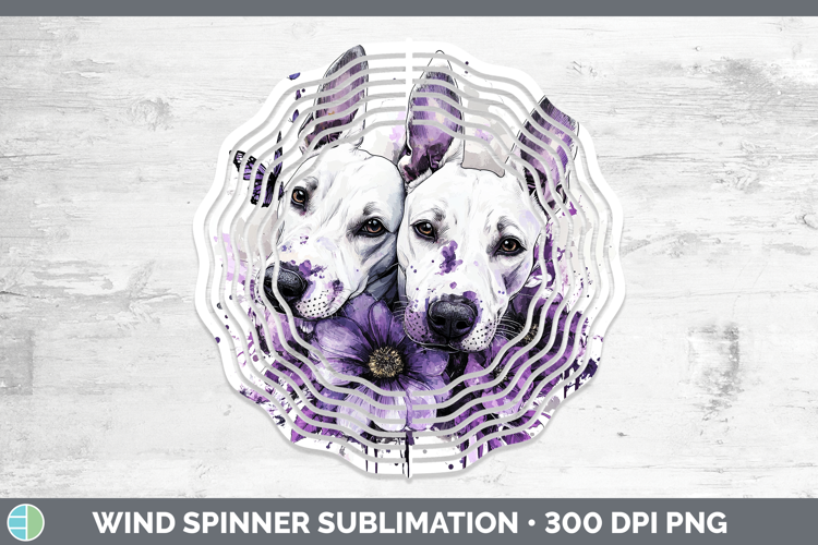 Dogs 04 Purple Drips Bull Terrier Wind Spinner Sublimation S