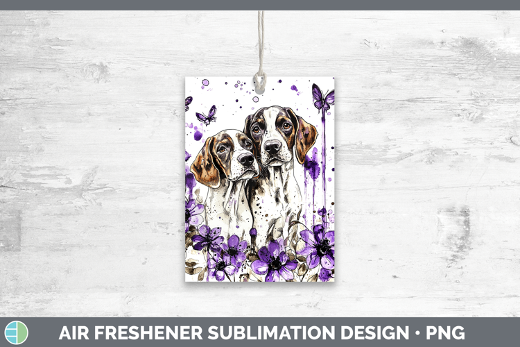 Dogs 04 Purple Drips English Coonhound Air Freshener Sublima