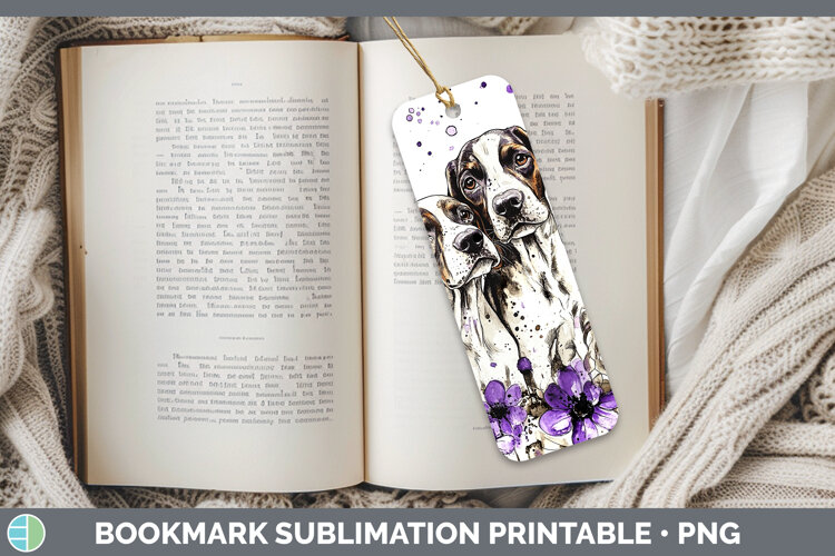 GorgeousDogs 04 Purple Drips Bookmark design.