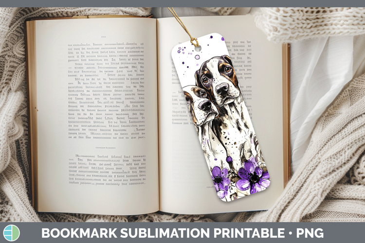 Dogs 04 Purple Drips English Coonhound Bookmark Sublimation