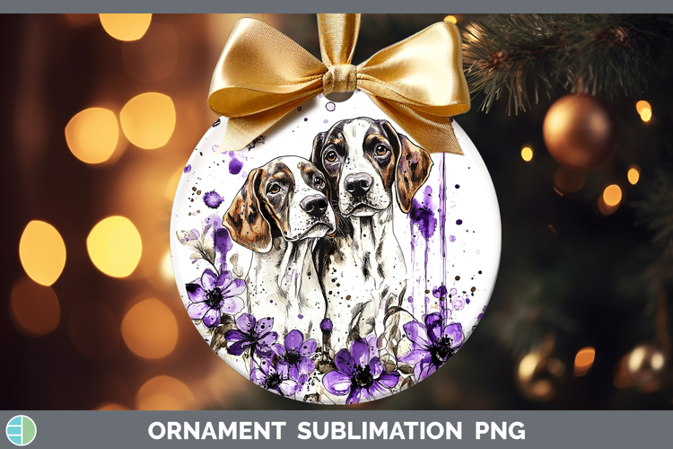 Dogs 04 Purple Drips English Coonhound Ornament Sublimation