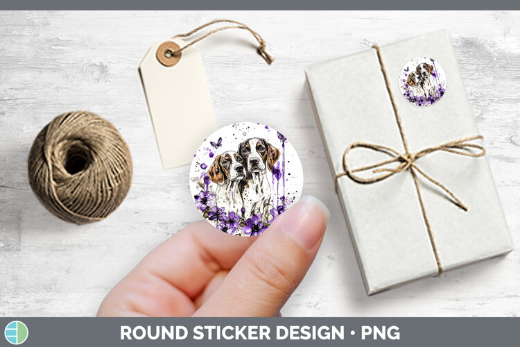 GorgeousDogs 04 Purple Drips Stickers design.