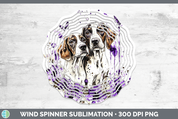 Dogs 04 Purple Drips English Coonhound Wind Spinner Sublimat