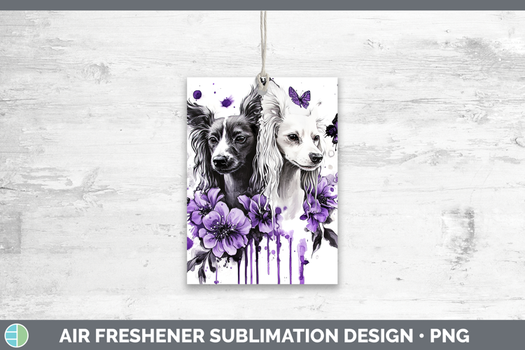Dogs 04 Purple Drips Hairless Chinese Crested Air Freshener