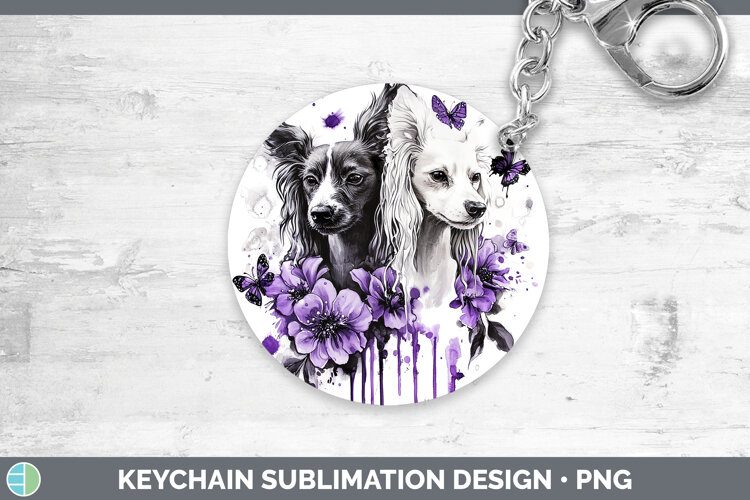 GorgeousDogs 04 Purple Drips Keychain design.