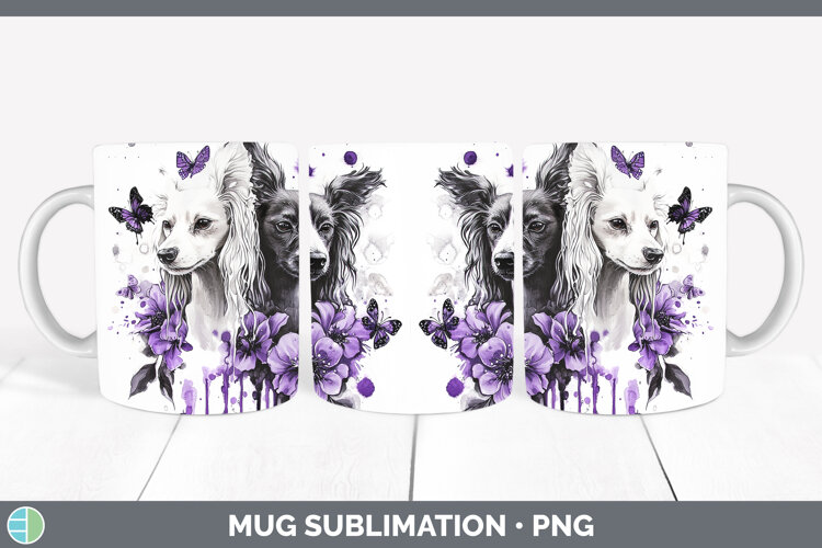 GorgeousDogs 04 Purple Drips Mug Wrap design.