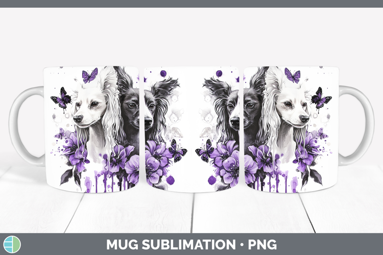 Dogs 04 Purple Drips Hairless Chinese Crested Mug Wrap Subli