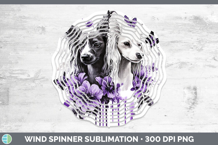 GorgeousDogs 04 Purple Drips Wind Spinner design.