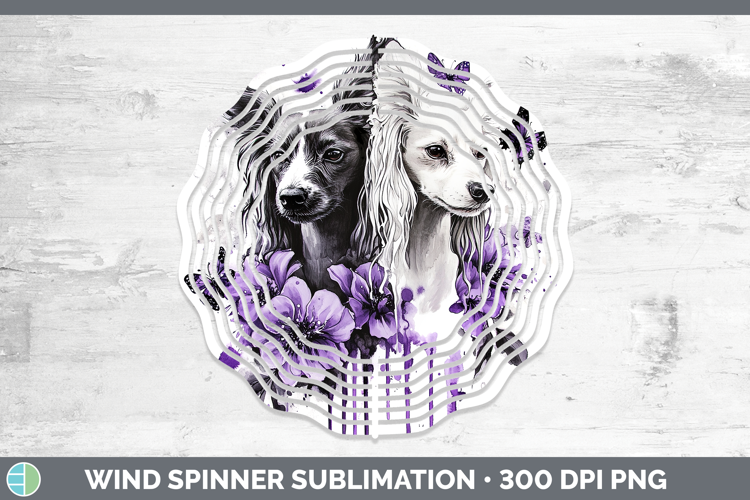 Dogs 04 Purple Drips Hairless Chinese Crested Wind Spinner S