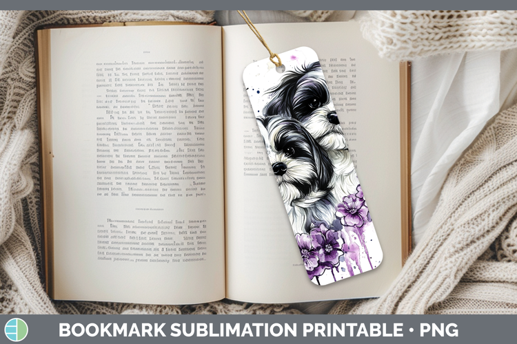 Dogs 04 Purple Drips Havanese Bookmark Sublimation Printable