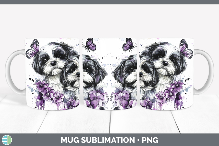 Dogs 04 Purple Drips Havanese Mug Wrap Sublimation Coffee Cu