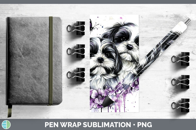 GorgeousDogs 04 Purple Drips Pen Wrap design.