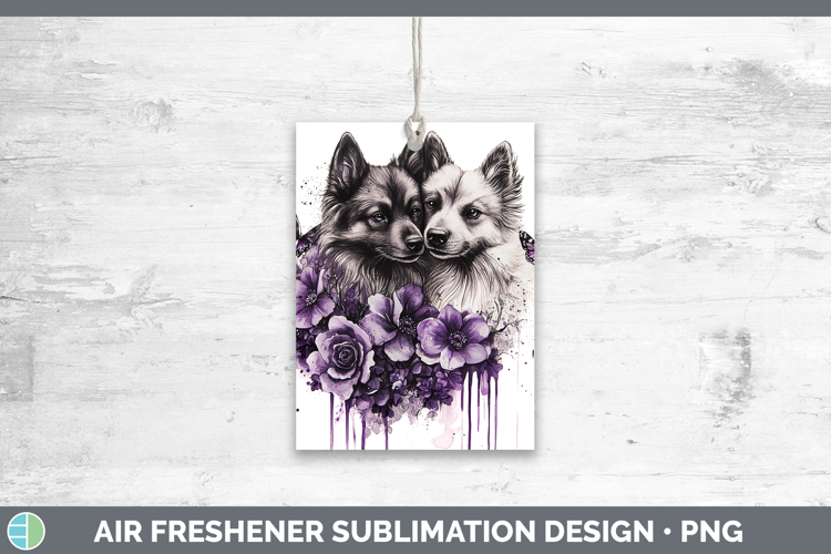 Dogs 04 Purple Drips Keeshond Air Freshener Sublimation Car