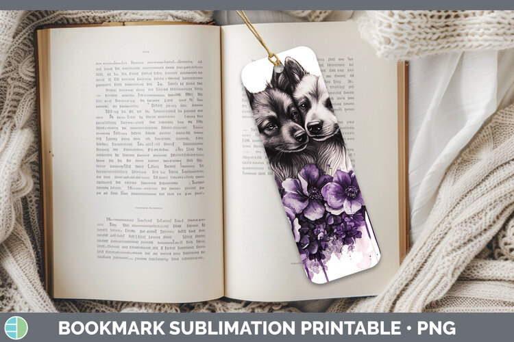 GorgeousDogs 04 Purple Drips Bookmark design.