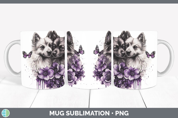 GorgeousDogs 04 Purple Drips Mug Wrap design.