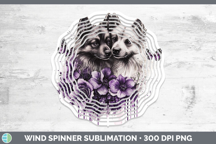 GorgeousDogs 04 Purple Drips Wind Spinner design.