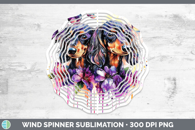 GorgeousDogs 04 Purple Drips Wind Spinner design.
