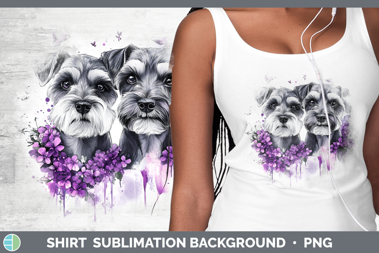 Dogs 04 Purple Drips Miniature Schnauzer Shirt Sublimation B