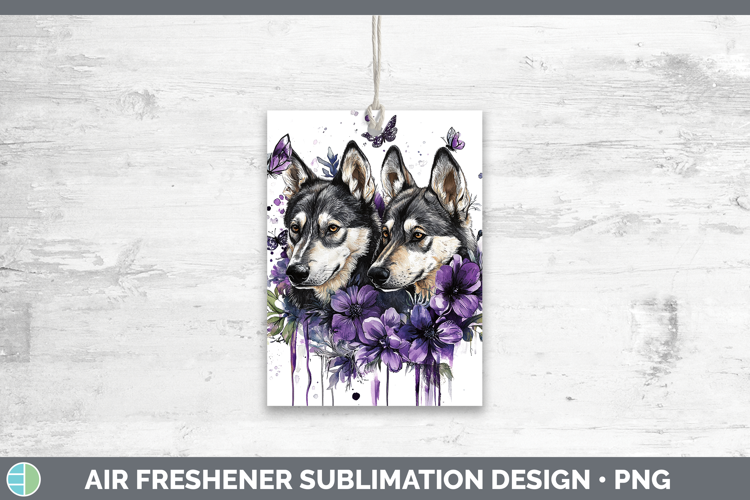 Dogs 04 Purple Drips Norwegian Elkhound Air Freshener Sublim