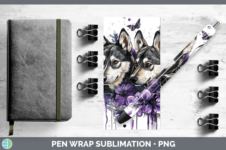 GorgeousDogs 04 Purple Drips Pen Wrap design.