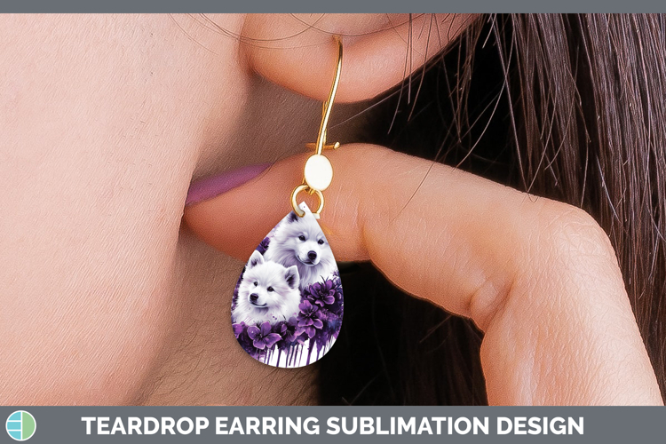 GorgeousDogs 04 Purple Drips Teardrop Earrings design.