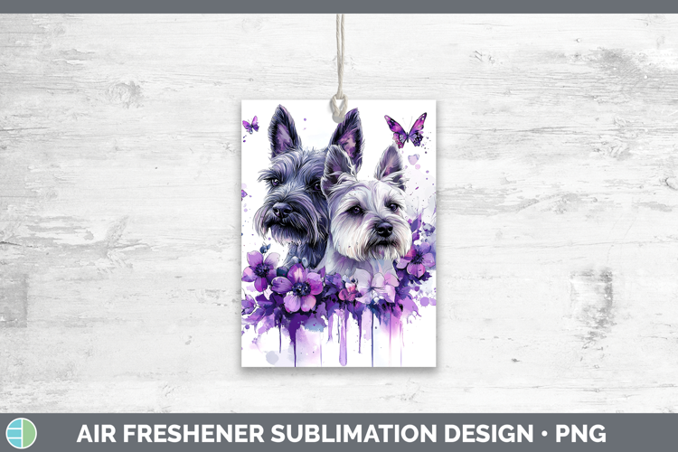 Dogs 04 Purple Drips Scottish Terrier Air Freshener Sublimat