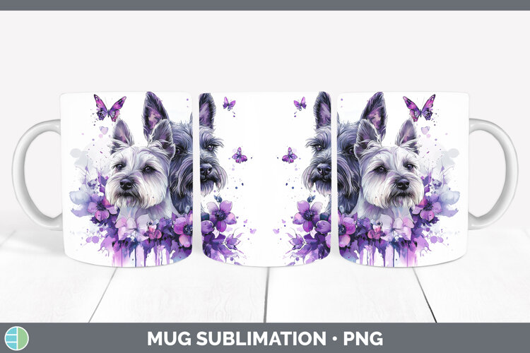 GorgeousDogs 04 Purple Drips Mug Wrap design.