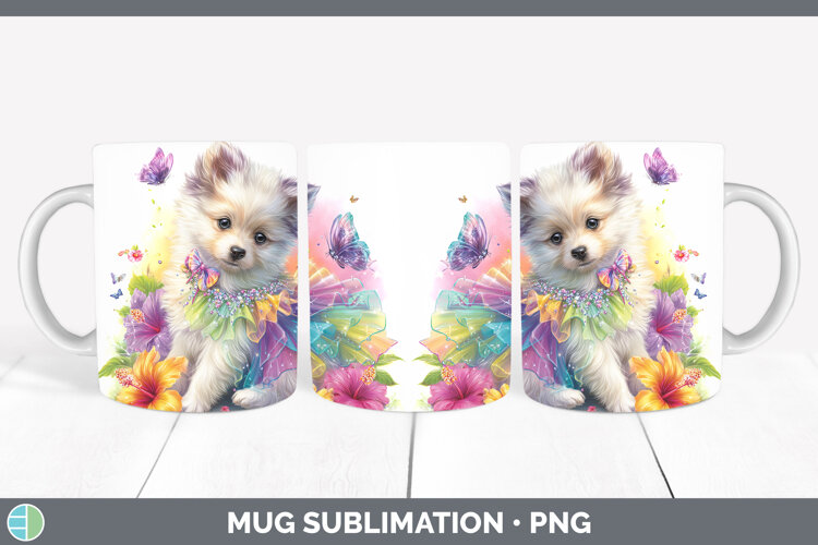 GorgeousDogs 04 Rainbow Summer Mug Wrap design.