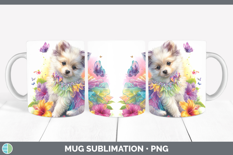 Dogs 04 Rainbow Summer American Eskie Mug Wrap Sublimation C