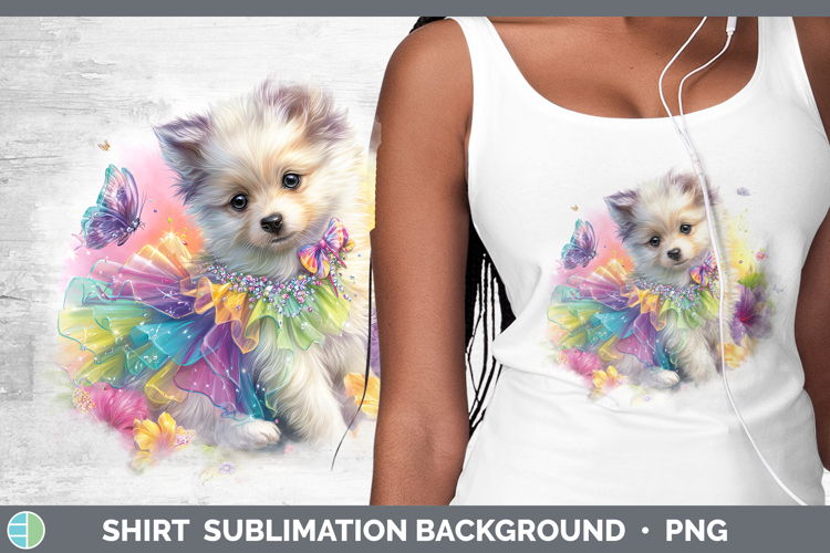 Dogs 04 Rainbow Summer American Eskie Shirt Sublimation Back