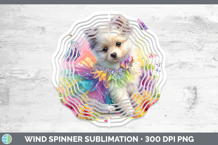 Dogs 04 Rainbow Summer American Eskie Wind Spinner Sublimati