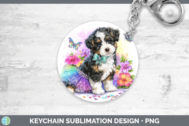 GorgeousDogs 04 Rainbow Summer Keychain design.