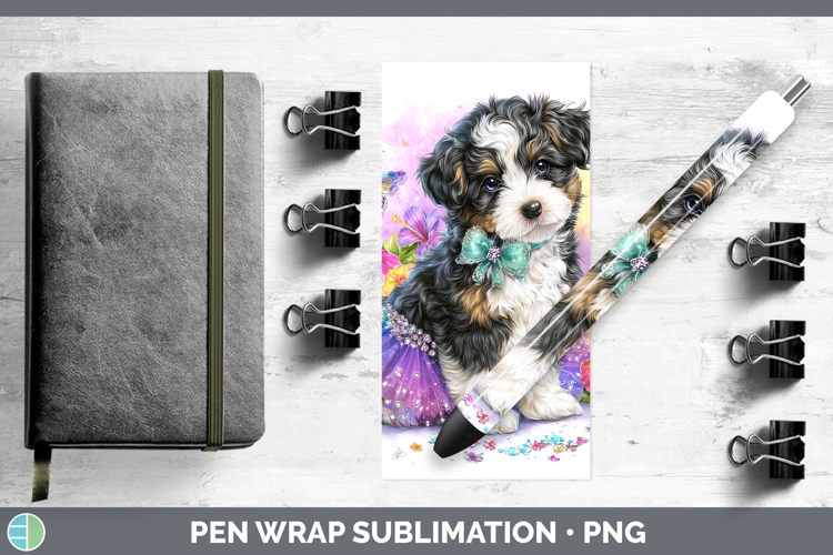 Dogs 04 Rainbow Summer Bernedoodle Pen Wrap Sublimation Pen