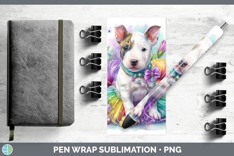 Dogs 04 Rainbow Summer Bull Terrier Pen Wrap Sublimation Pen