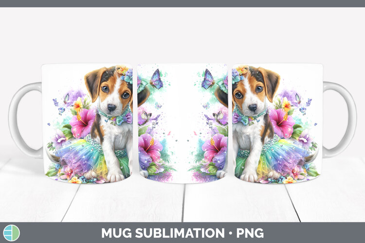 GorgeousDogs 04 Rainbow Summer Mug Wrap design.