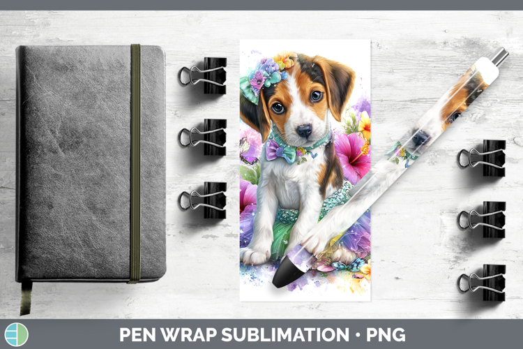 Dogs 04 Rainbow Summer English Coonhound Pen Wrap Sublimatio