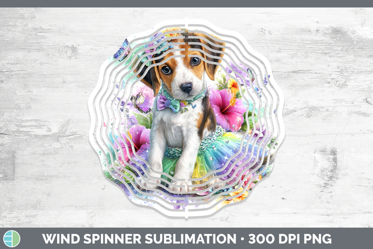 Dogs 04 Rainbow Summer English Coonhound Wind Spinner Sublim