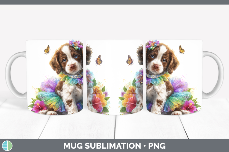 Dogs 04 Rainbow Summer English Springer Spaniel Mug Wrap Sub
