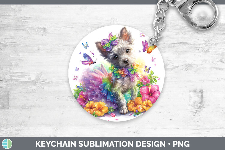 GorgeousDogs 04 Rainbow Summer Keychain design.