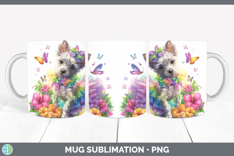 GorgeousDogs 04 Rainbow Summer Mug Wrap design.