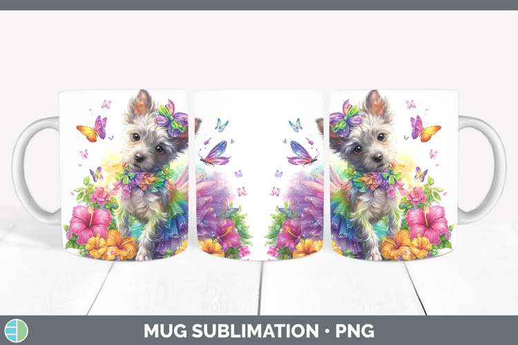 Dogs 04 Rainbow Summer Hairless Chinese Crested Mug Wrap Sub