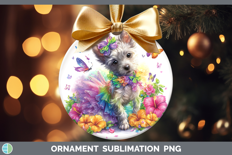 Dogs 04 Rainbow Summer Hairless Chinese Crested Ornament Sub