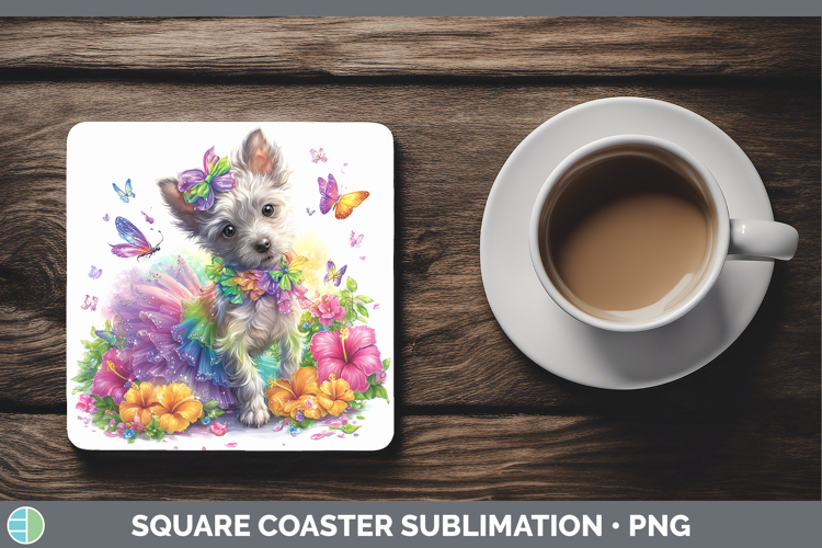 Dogs 04 Rainbow Summer Hairless Chinese Crested Square Coast