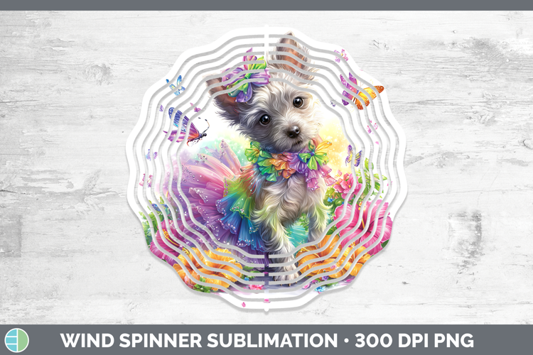 Dogs 04 Rainbow Summer Hairless Chinese Crested Wind Spinner