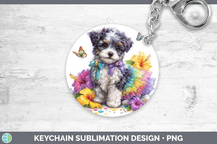 GorgeousDogs 04 Rainbow Summer Keychain design.