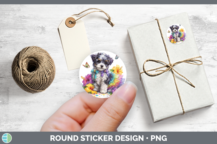 Dogs 04 Rainbow Summer Havanese Stickers | Round Labels Desi